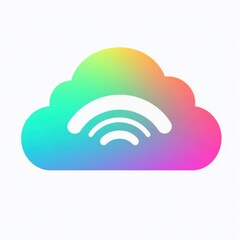 Poster - Colorful cloud icon representing cloud storage and connectivity.