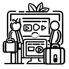 Poster - Online business collaboration, teamwork, and strategy.
