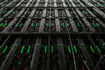 Wall Mural - photo of the back panel of a large video wall screen for high-resolution led display digital panel.