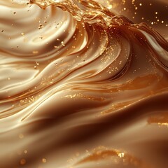 Poster - Surreal flowing mocha mousse river abstract art dreamlike environment captivating viewpoint