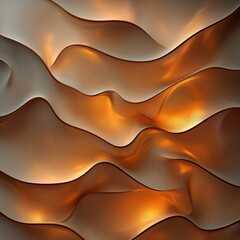 Poster - Dynamic layers of mocha mousse glasslike panels abstract art modern gallery contemporary design artistic perspective