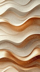Poster - Abstract mocha mousse waves digital artwork modern design soft tones artistic perspective fluid aesthetics