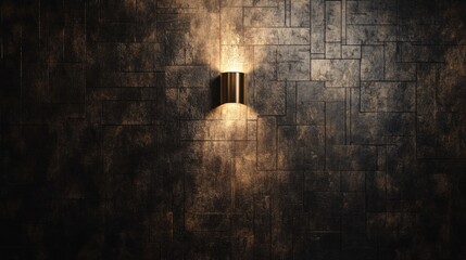 Poster - A focused light creates a dramatic center highlight against a dark, textured wallpaper, emphasizing bold lighting effects