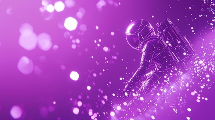 Aufkleber - Astronaut in vibrant purple nebula, digital art.