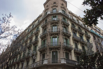 Wall Mural - architectural, antique building with balconies 