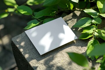 business card mock up with background nature, this can be mock up for business card when need to display of business card design 