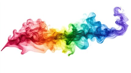 Poster - LGBT-themed watercolor banner showcasing vibrant rainbow smoke and textures on a white background