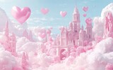 Saint Valentines Day pink background