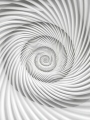 Wall Mural - abstract fibonacci spiral in white, creating a dynamic, organic pattern, art, elegant