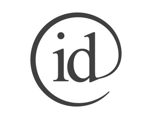 Aufkleber - ID logo from two letter with circle shape email sign style. I and D round logotype of business company