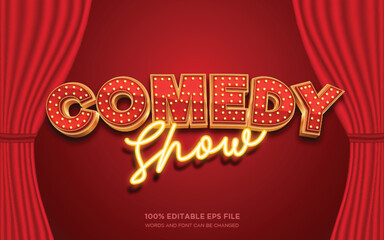 Poster - Comedy Show 3d editable text style effect	