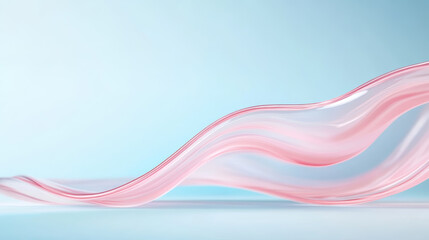 Poster - soft pink waves create a serene atmosphere against a light blue background