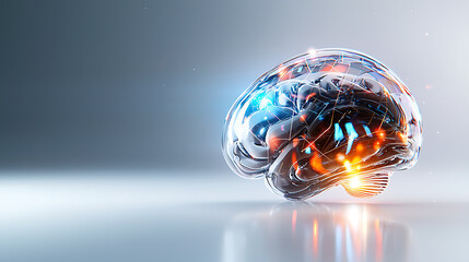 Poster - Innovative brain technology visualization digital art abstract environment futuristic perspective for cognitive advancement