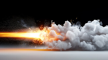 Poster - Explosion of energy dynamic blast abstract setting digital art dramatic environment high-energy concept