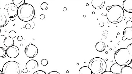 Wall Mural - black and white bubble outline frame, vector illustration for coloring books and design elements