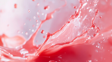 Poster - vibrant splash of pink liquid creating dynamic patterns and droplets in motion