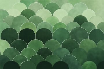 Poster - A minimalist arc pattern in soft greens and blues, fading into the background