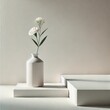 © YuriiD - A minimalist and aesthetic image featuring a clean, white background with a single modern object, such as a geometric vase