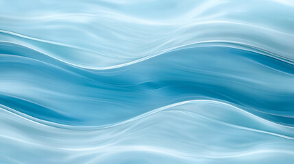 Poster - fluid movement of water with soft blue waves creating a calming and serene atmosphere