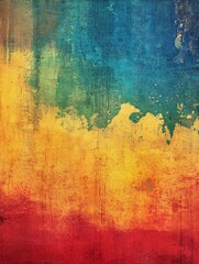 Aufkleber - Colorful Abstract Grunge Texture with Artistic Layers of Paint : Generative AI