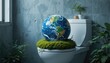 © Eky Epsa - Earth Globe on Toilet Seat
