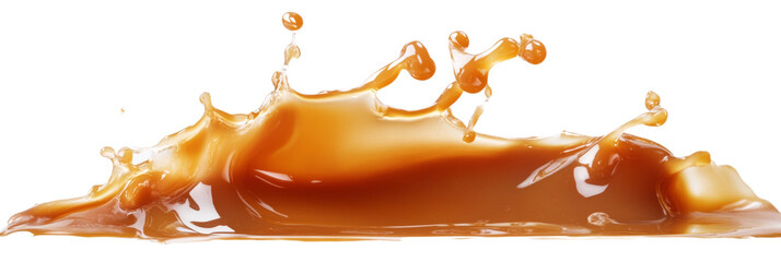 Aufkleber - Caramel splash isolated transparent background