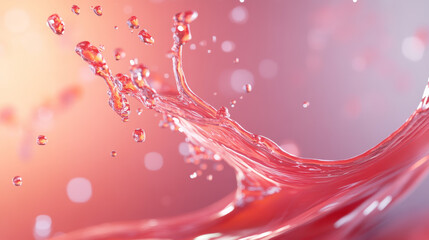 Poster - dynamic splash of liquid creates an artistic display against a soft background
