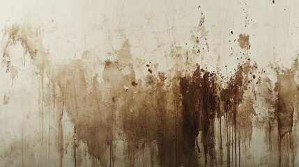 Poster - Wall with brown stains and discoloration creating a textured, weathered background for artistic or design purposes