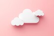 © ChaoticMind - A decorative white cloud wall art piece mounted on a soft pink wall, creating a playful and whimsical ambiance, perfect for children’s or creative spaces.