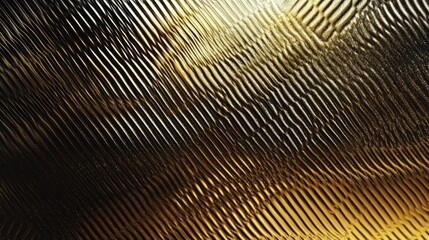 Poster - Textured gold and black stainless steel background with elegant ripples and reflective surfaces perfect for modern design applications.