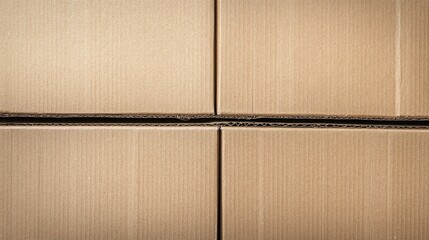 Poster - Stacked brown cardboard boxes forming a textured background ideal for packaging and shipping related design projects