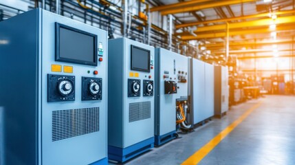 Poster - Electrical Equipment in Bright Tech Factory Environment