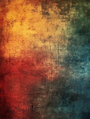 Aufkleber - Vibrant Grunge Textured Abstract Background with Energetic Red Yellow and Blue Tones : Generative AI
