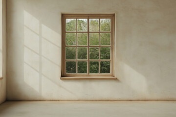 Poster - A perfectly square window on a blank white wall