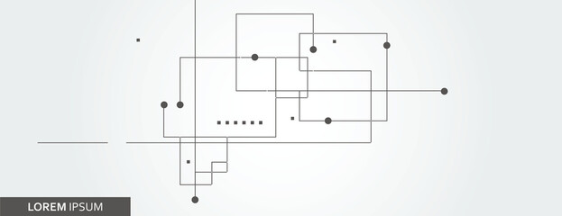 Fototapete - Connected lines and dots. Vector banner Illustration