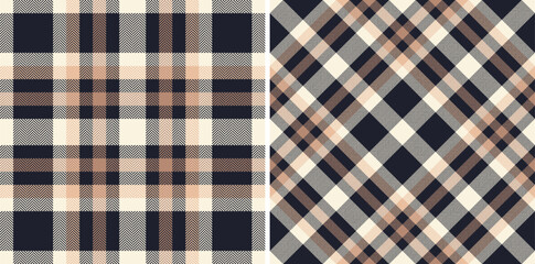 Wall Mural - Check seamless background of textile tartan fabric with a texture pattern plaid vector. Set in winter colors for cozy casual brand clothing .