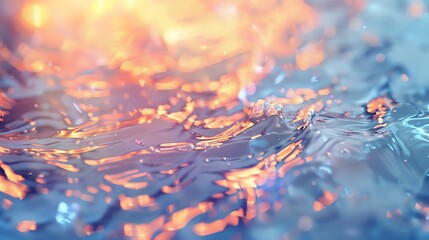 Wall Mural - an abstract image of a liquid surface with a blurred, colorful light in the background.