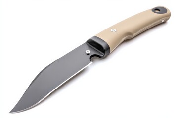 Aufkleber - A sleek, modern knife featuring a beige handle and a sharp blade, photographed against a clean, white background for clarity. The design conveys utility and elegance.