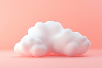 Aufkleber - This artful image features a pair of soft, sculpted white clouds situated in a pastel environment, evoking a sense of tranquility and minimalist beauty.