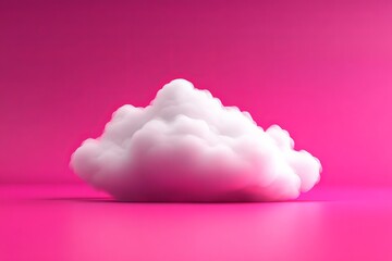 Poster - A soft cloud sits within a bright pink background, blending natural beauty with artistic flair, presenting a vivid yet soothing composition that draws the viewer in.