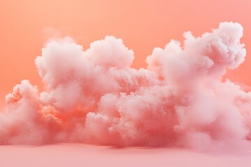 Aufkleber - Bright pink clouds exhibit a soft and fluffy texture, creating a dreamlike scene. The art piece represents serenity and imagination through a modern surreal aesthetic.