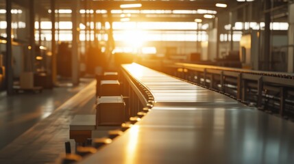 Poster - Modern Autonomous Factory with Bright Industrial Light