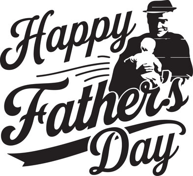 Happy Father's day, happy fathers day wishes card in papercut style design