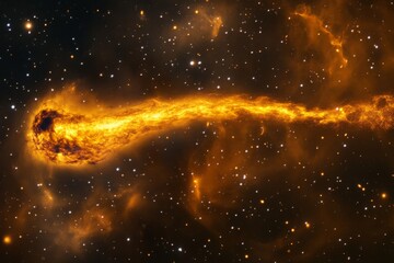 Aufkleber - A breathtaking image of a fiery cosmic entity with a glowing trail against a starry backdrop, showcasing the wonders and mysteries of the universe.