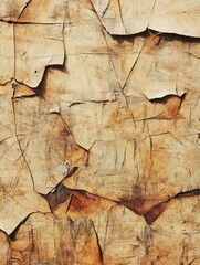 Poster - Vintage Textured Old Paper Background with Cracked Peeling Surface : Generative AI
