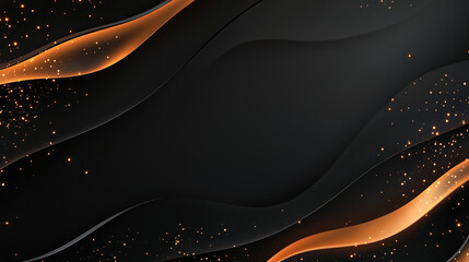 Poster - Abstract design showcasing flowing waves and shimmering gold elements against a dark background for artistic impact