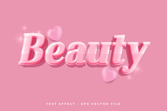 Custom text effect beauty with 3d lettering font
