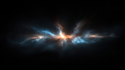 Wall Mural - a black and orange space with a bright orange star in the middle