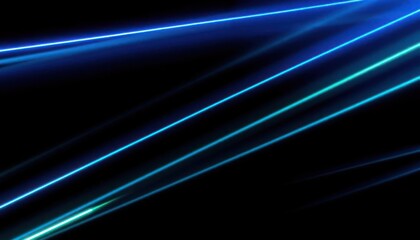 Poster - an abstract, futuristic composition featuring glowing blue light streaks against a dark background