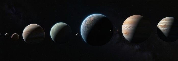 Wall Mural - a group of planets in the sky, including jupiter and saturn